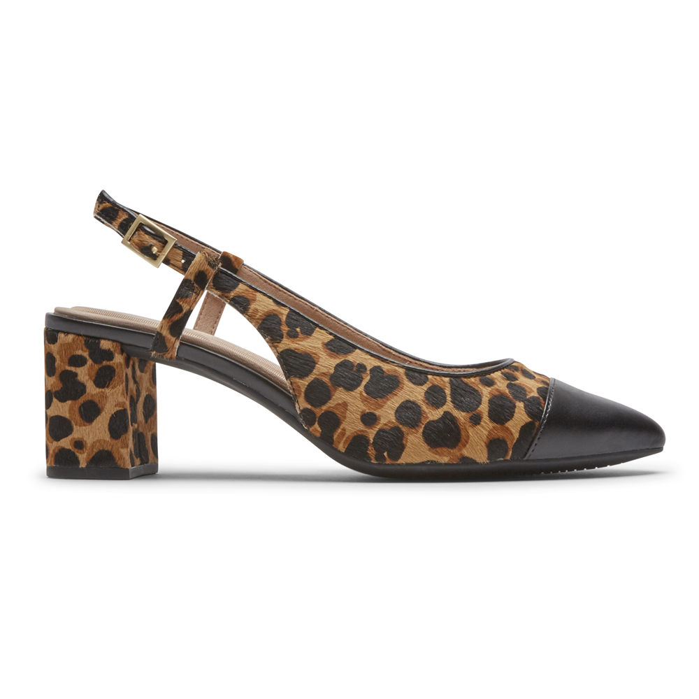 Rockport Womens Slingback Leopard - Total Motion Salima Posted - UK 741-ICNTVB